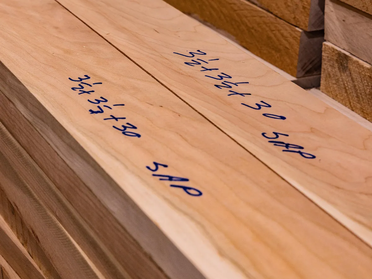 Lumber with markings