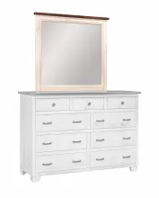 Criswell Furniture Easy Tymes Tall Dresser Mirror 7550 with white wood frame and dark top trim