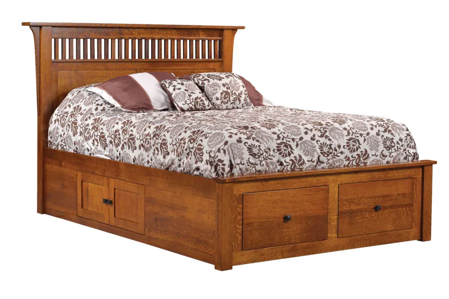 803 Empire Mission Headboard with #004 Drawer Unit